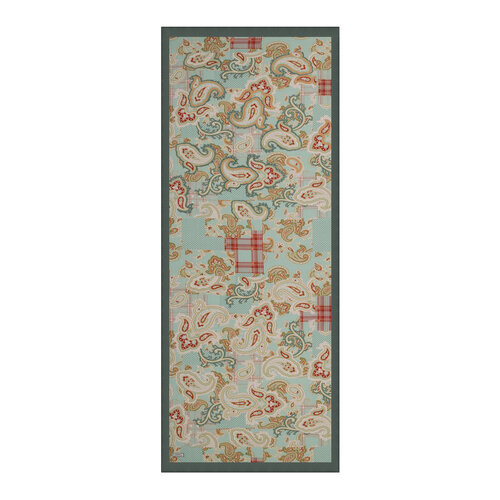 Water Green Patchwork Print Tencel Scarf