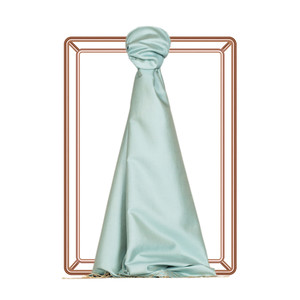 Water Green Plain Silk Scarf - Thumbnail