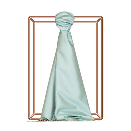 Water Green Plain Silk Scarf