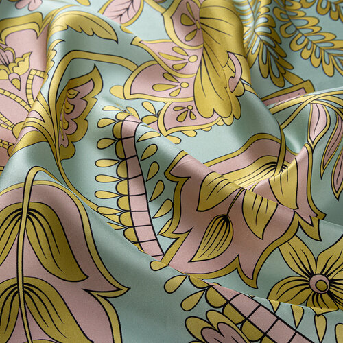 Water Green Rebel Ivy Twill Silk Scarf