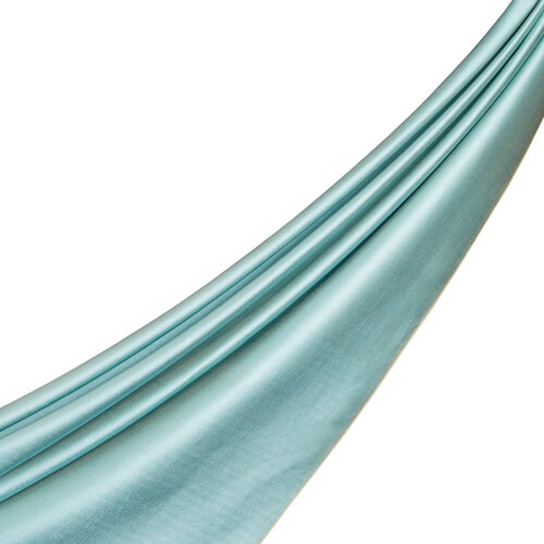 Water Green Reversible Silk Neck Scarf