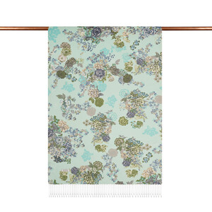 ipekevi - Water Green Waterside Garden Printed Silk Shawl (1)