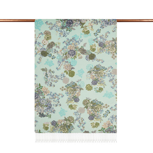 Water Green Waterside Garden Printed Silk Shawl