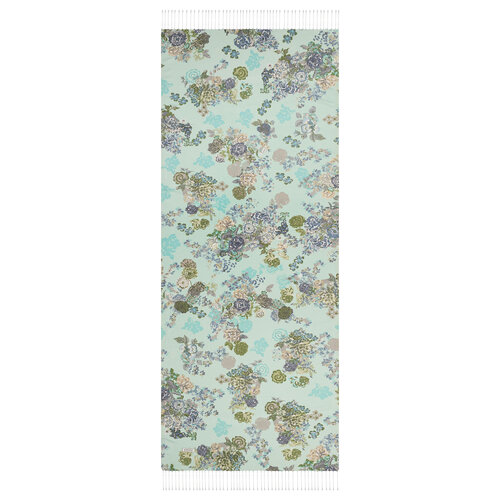 Water Green Waterside Garden Printed Silk Shawl