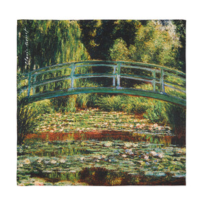 ipekevi - Water Lilies and Japanese Bridge Satin Silk Pocket Square