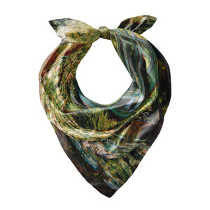 ipekevi - Water Lilies and Japanese Bridge Satin Silk Pocket Square (1)