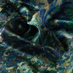 Water Lilies and Japanese Bridge Satin Silk Scarf - Thumbnail