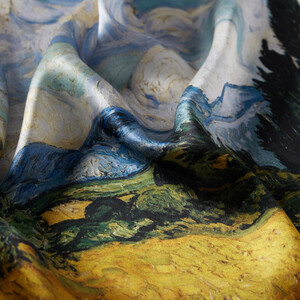 ipekevi - Wheat Field with Cypresses Silk Twill Scarf (1)