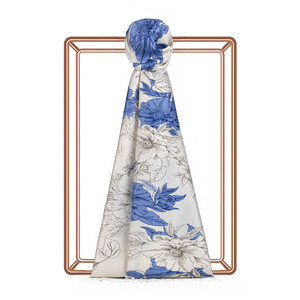ipekevi - White Azalea Print Silk Scarf