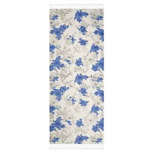 White Azalea Print Silk Scarf - Thumbnail