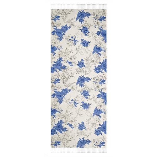 White Azalea Print Silk Scarf