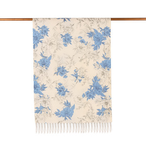 ipekevi - White Azalea Print Silk Scarf (1)