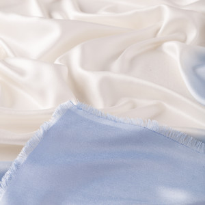 ipekevi - White Baby Blue Gradient Silk Scarf (1)