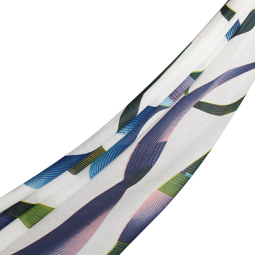 White Betta Print Modal Cotton Scarf
