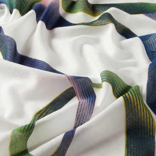 White Betta Print Modal Cotton Scarf