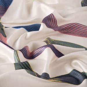 White Betta Print Silk Scarf - Thumbnail