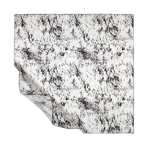 White Black Marble Print Silk Twill Scarf - Thumbnail