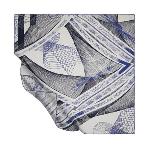 White Blue Euphoria Twill Scarf - Thumbnail