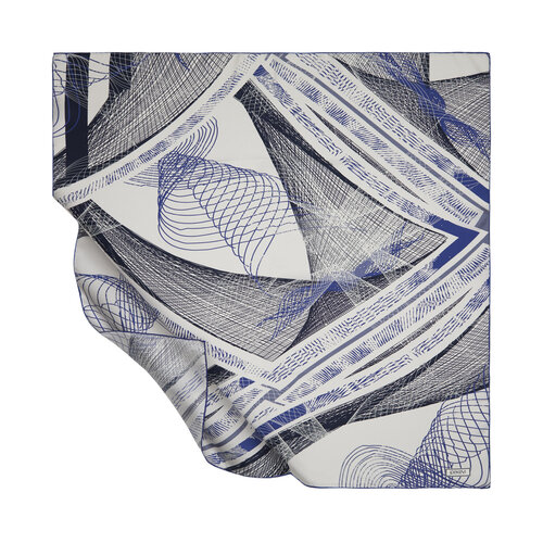 White Blue Euphoria Twill Scarf