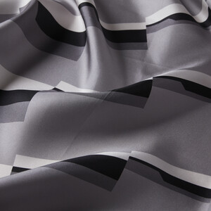 White Charcoal Endless Twill Silk Scarf - Thumbnail