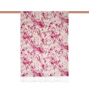 ipekevi - White Fuschsia Marble Print Silk Scarf (1)