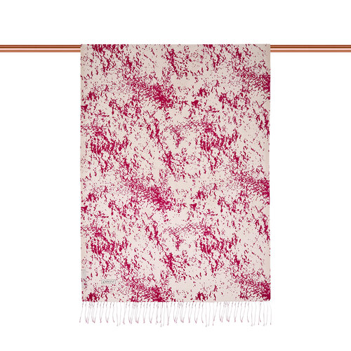 White Fuschsia Marble Print Silk Scarf