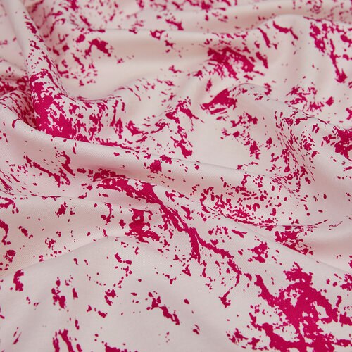 White Fuschsia Marble Print Silk Scarf