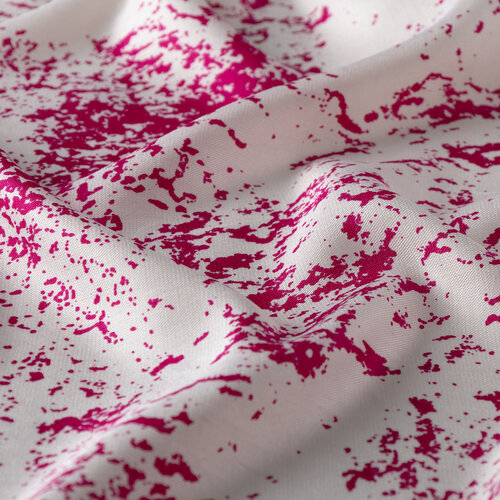 White Fuschsia Marble Print Silk Scarf