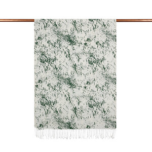 ipekevi - White Green Marble Print Silk Scarf (1)