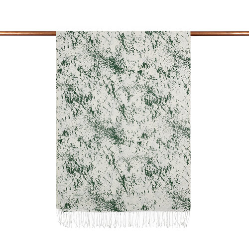 White Green Marble Print Silk Scarf