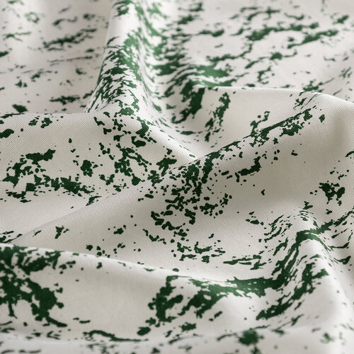 White Green Marble Print Silk Scarf