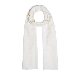 ipekevi - White Houndstooth Cotton Silk Scarf (1)