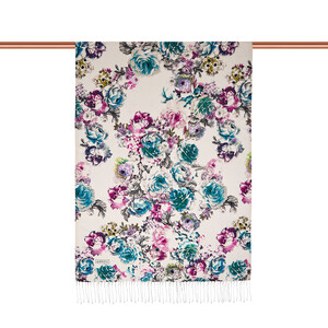 ipekevi - White Menthol Fleur Print Silk Scarf (1)