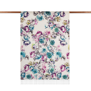 ipekevi - White Menthol Fleur Print Silk Scarf (1)