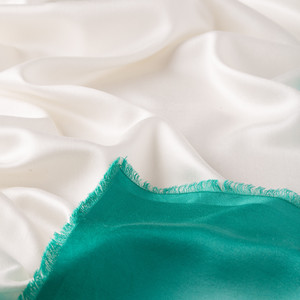 White Menthol Gradient Silk Scarf - Thumbnail