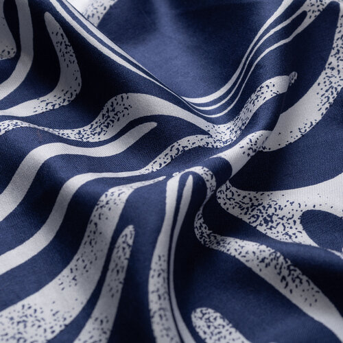 White Navy Ocean Breeze Pattern Silk Scarf 