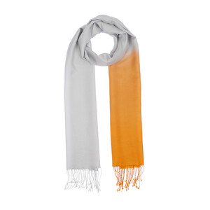 ipekevi - White Orange Gradient Silk Scarf (1)