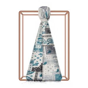 ipekevi - White Patchwork Patterned Silk Scarf