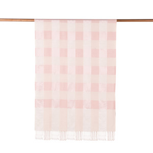 ipekevi - White Pink Buffalo Checked Silk Scarf (1)