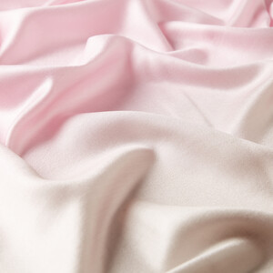 White Pink Gradient Silk Scarf - Thumbnail