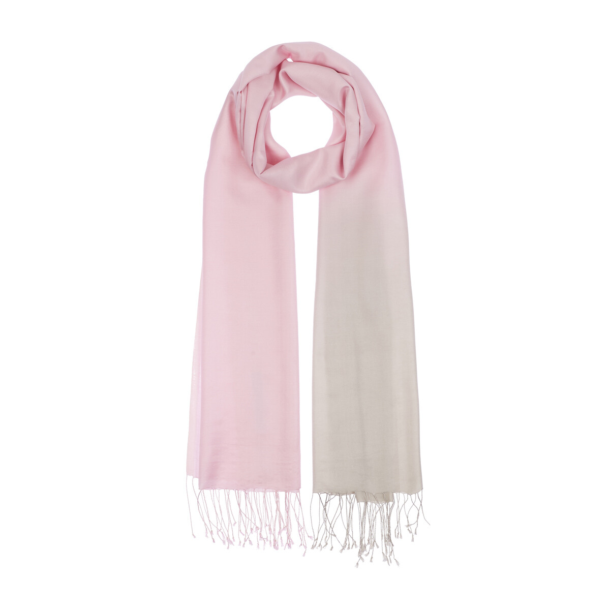 White Pink Gradient Silk Scarf
