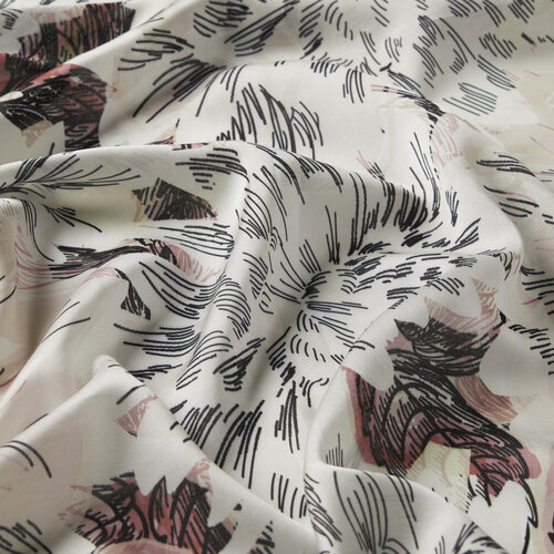 White Pink Narcissus Flower Cotton Rayon Scarf