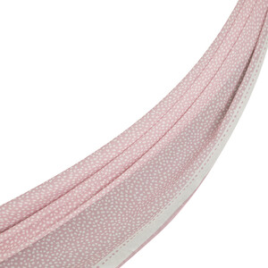 White Pink Polka-Dot Cotton Scarf - Thumbnail