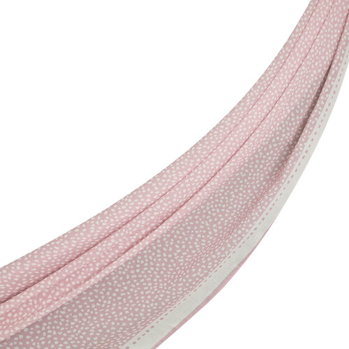 White Pink Polka-Dot Cotton Scarf