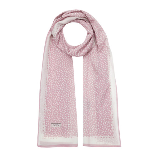 White Pink Polka-Dot Cotton Scarf