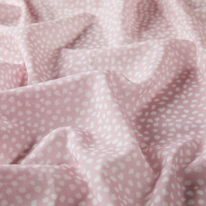 White Pink Polka-Dot Cotton Scarf - Thumbnail