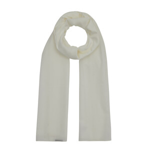 White Plain Cotton Scarf - Thumbnail