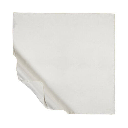 White Plain Silk Twill Scarf