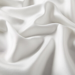 White Plain Silk Twill Scarf - Thumbnail