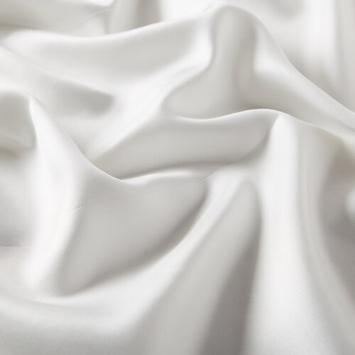 White Plain Silk Twill Scarf